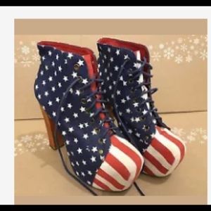 Jeffrey Campbell American flag heel